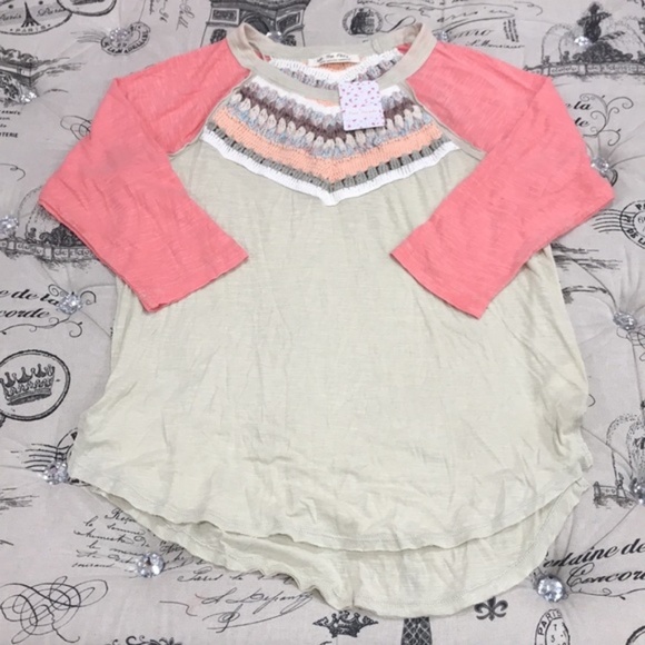 Free People Spring Bound Crochet Paneled Shirt - Picture 2 of 7